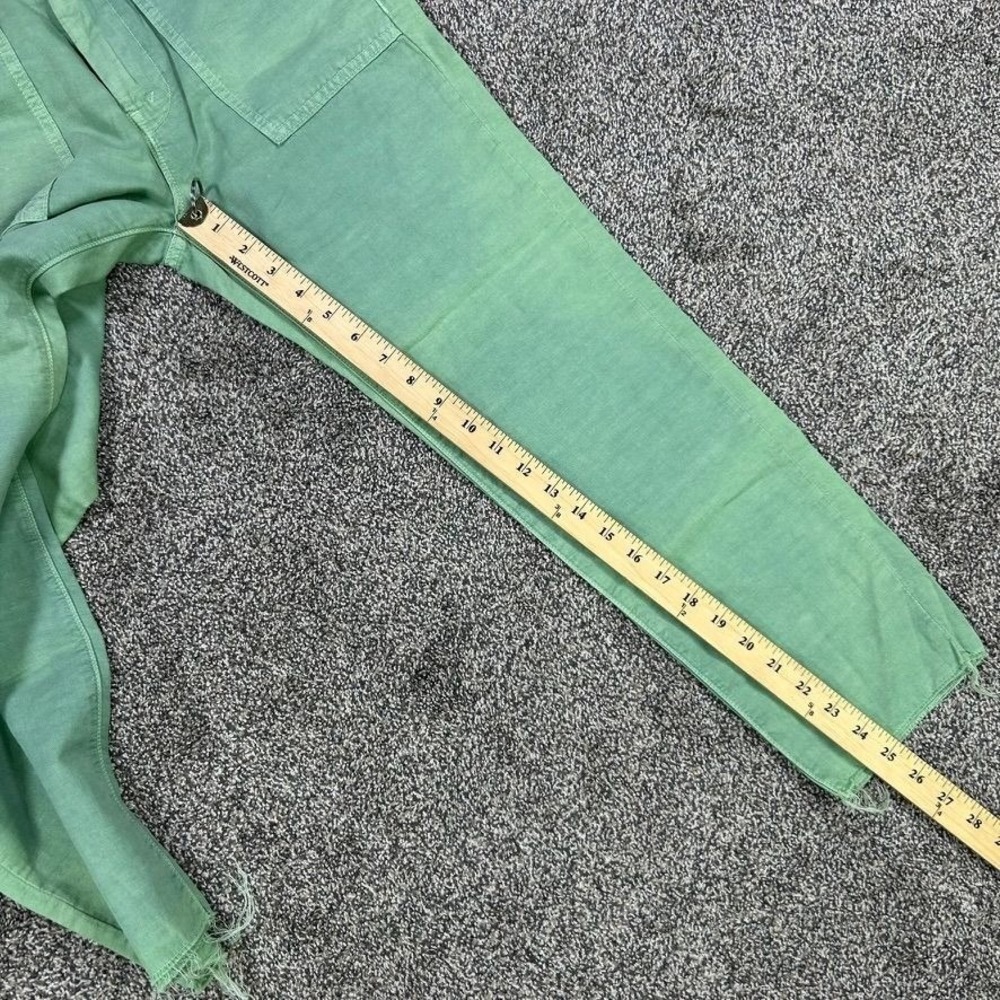 NEW Mother The‎ Shaker Chop Crop Pants Hedge Green Womens 25 Thin Lightweight - Picture 13 of 15